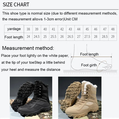 Winter Warm Shoes Climbing Ankle Boots /Desert Snow Boots Durable
