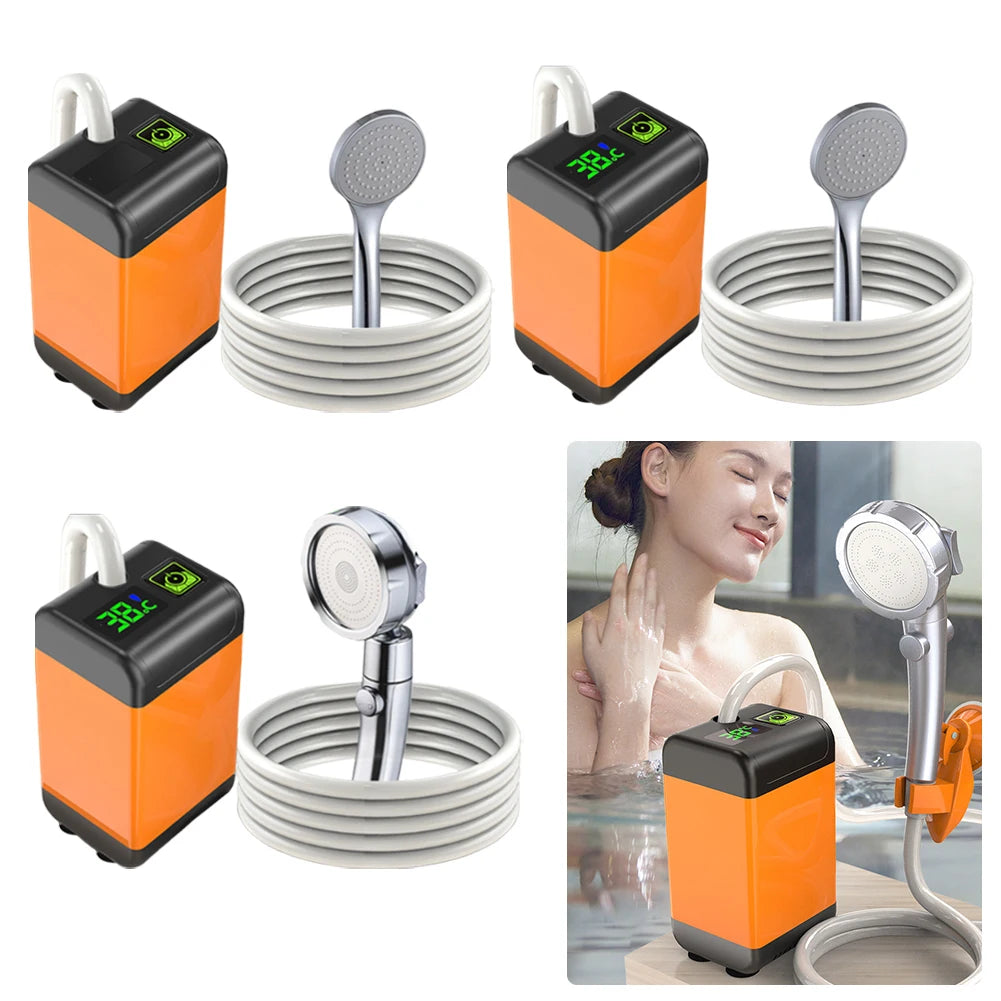 Portable Camping Shower Rechargeable with Temperature Display