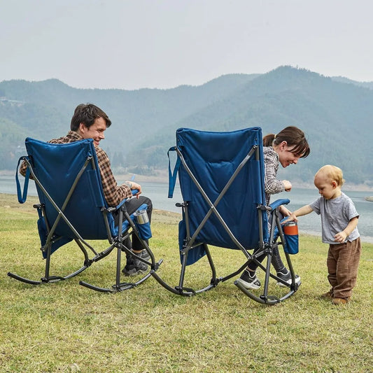 Oversized Folding Rocking Padded Arm Chair
