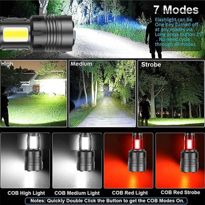 Rechargeable Led Super Bright Flashlight 7 Modes