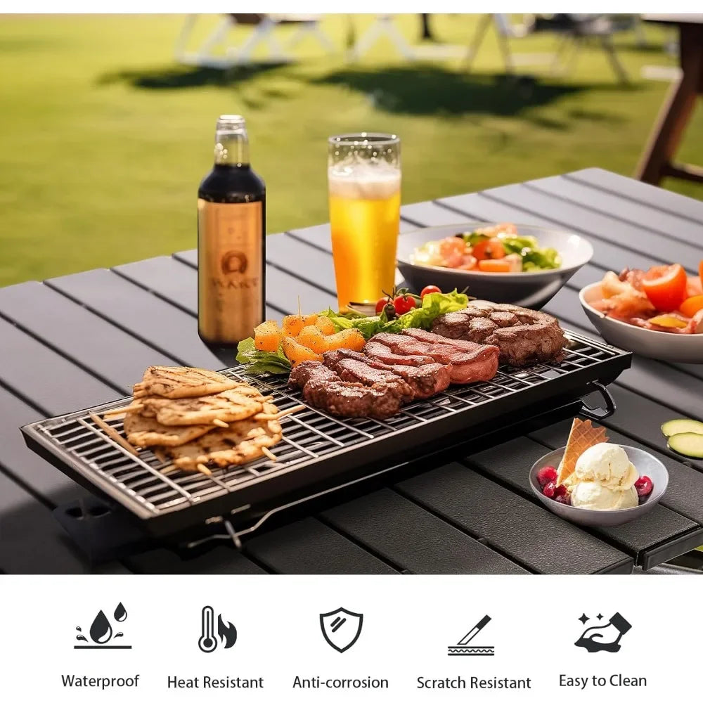 Camping Table Folding Outdoor Table with Adjustable Height