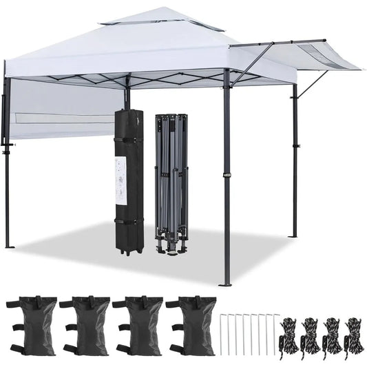 10x17ft Pop Up Canopy with Awnings, Heavy Duty