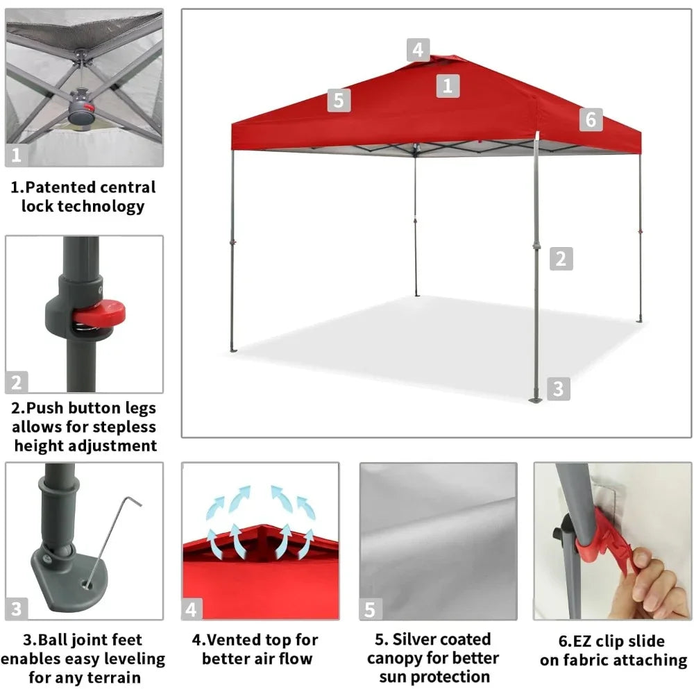 Camping sunshade canopy,10x10 Canopy Tent, Pop Up Beach Tent for Outdoor Shades with Wheeled Bag, 8 Stakes, 4 Ropes,canopy
