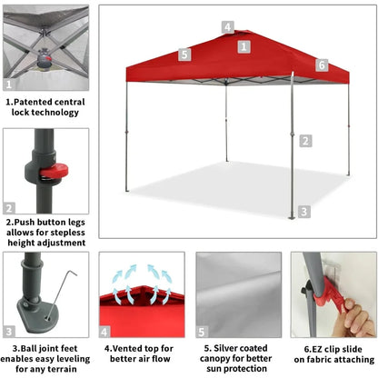 Camping sunshade canopy,10x10 Canopy Tent, Pop Up Beach Tent for Outdoor Shades with Wheeled Bag, 8 Stakes, 4 Ropes,canopy